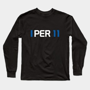 PER 11 Design - White Text Long Sleeve T-Shirt